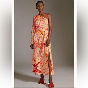 Farm x Anthropologie One-Shoulder Starfish Maxi Dress